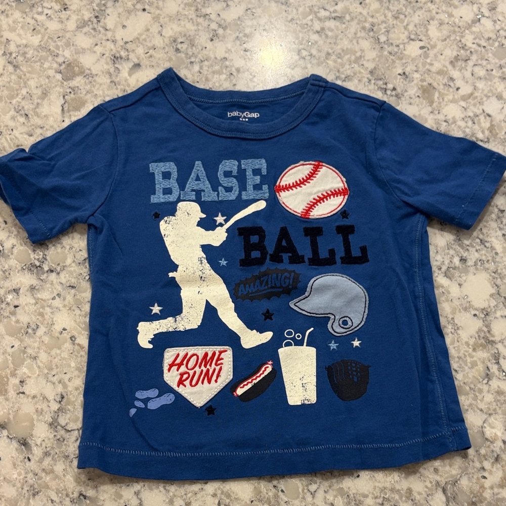 GAP Kids Blue Baseball Theme Tee